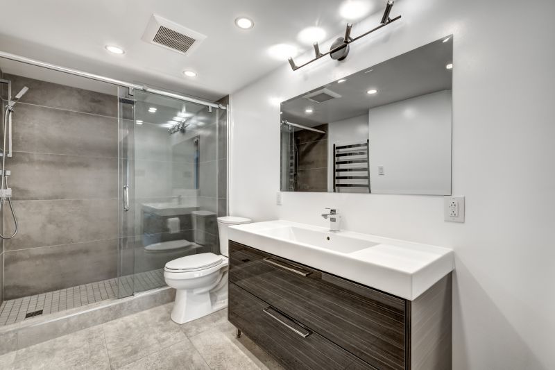 Modern Bathroom with Floating Vanity and LED Lighting